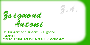 zsigmond antoni business card